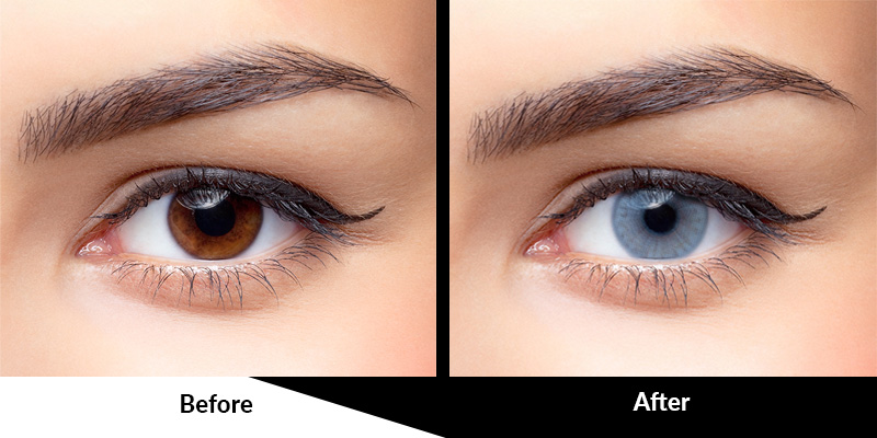 Dream Blue blue contact lenses natural before and after