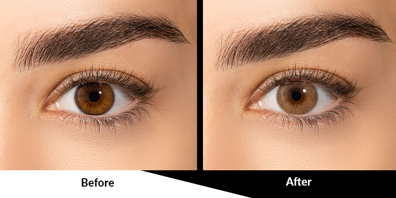 Brown Contacts Natural Looking Colored Contacts before and after