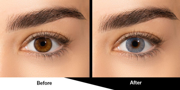 Dream Blue Natural Looking Blue Contact Lenses Before and after